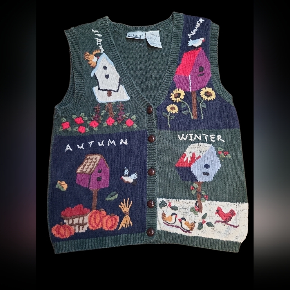 Fallacy Women's Green Sweater Vest